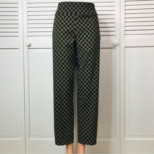 ZAC & RACHEL Black Gold Chain Print The Ultimate Fit Pull On Pants Size 10